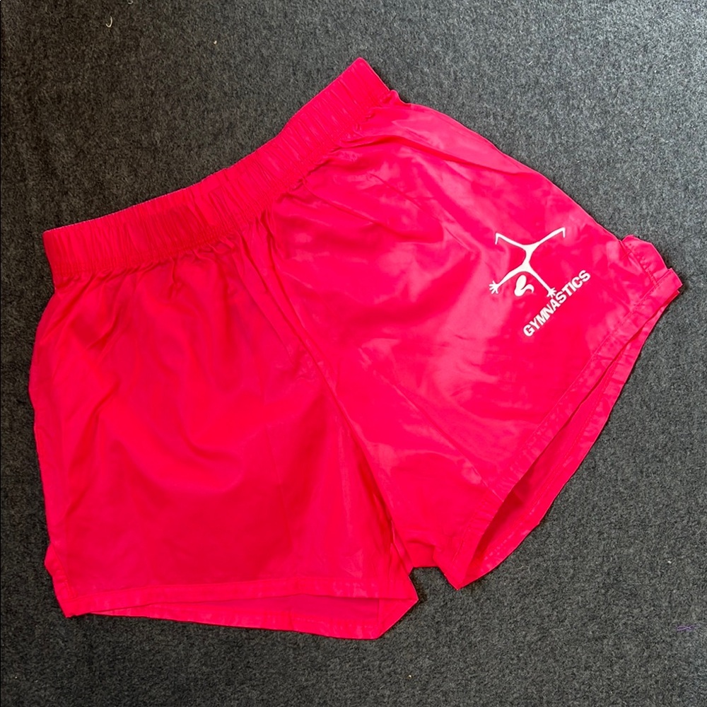 GK Neon Red 90s Gymnastics Parachute Shorts Y/L 12-14 NWOT